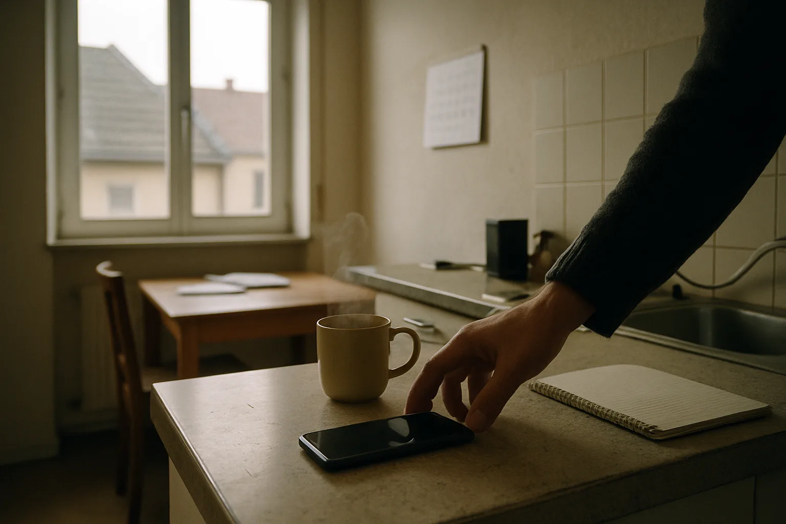 The day's list, open on a phone